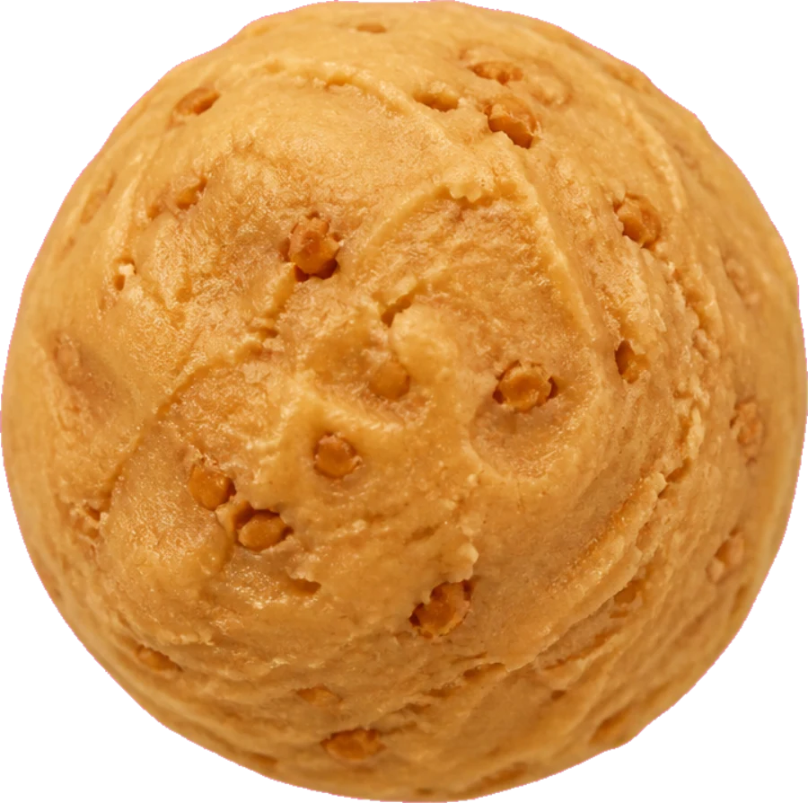 A round ball of creamy peanut butter filling